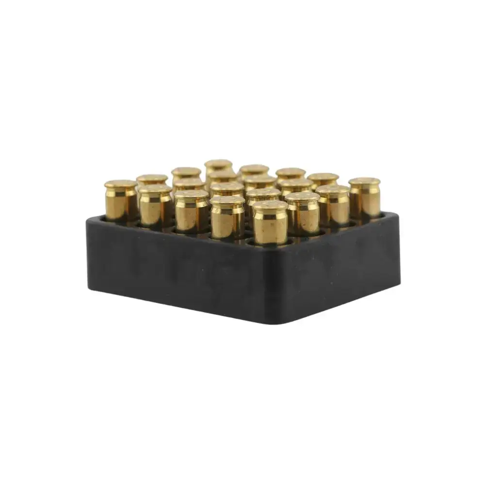 Black plastic base with multiple gold-plated pins arranged in a grid, like a connector header for PCB sites