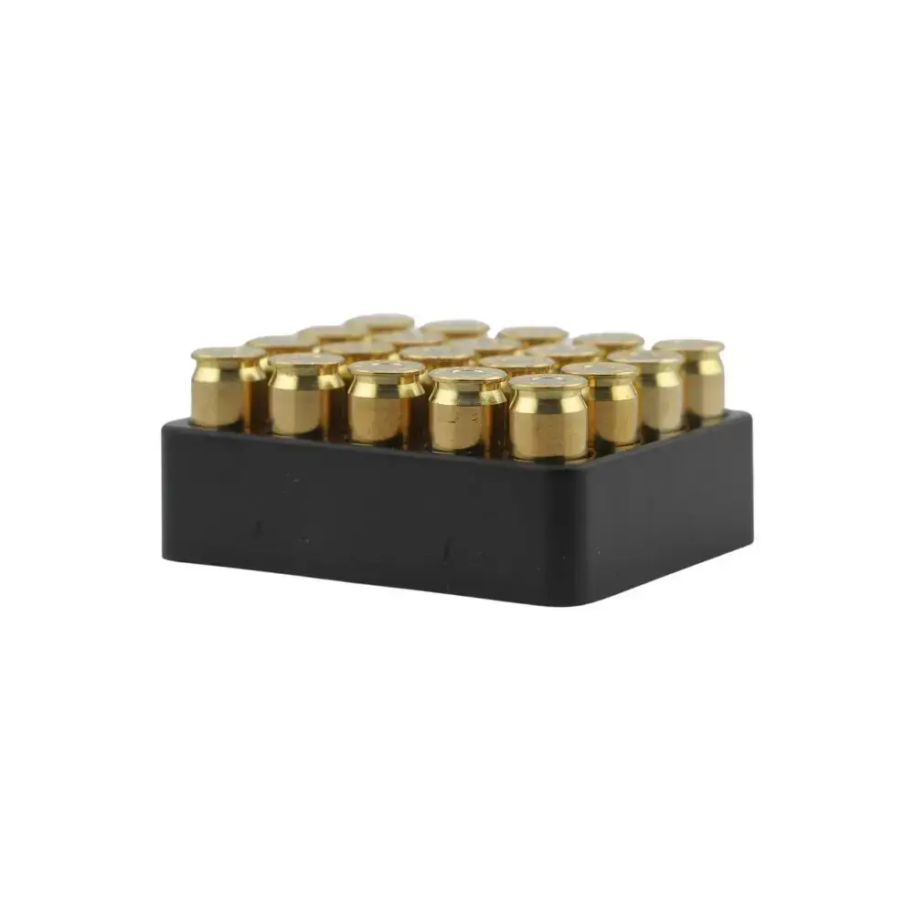 Black plastic base with a 3x4 grid of gold-plated cylindrical caps on top, like a compact component tray.